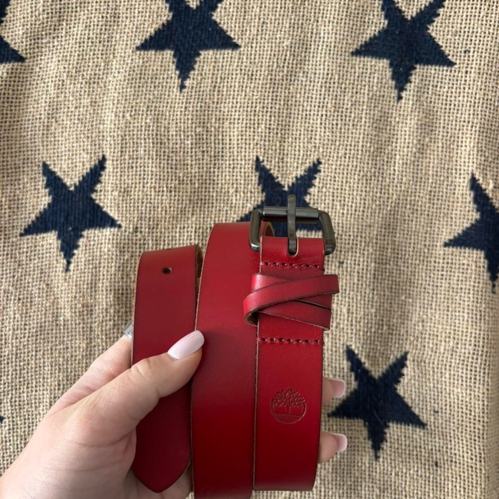Timberland Red Leather Belt